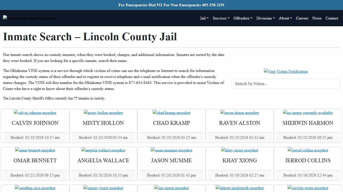 Inmate Search Lincoln County Sheriff's Office
